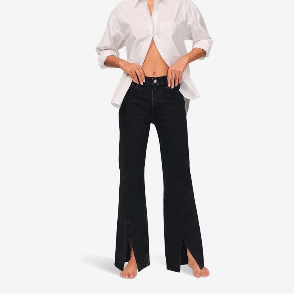 Abercrombie & Fitch The 90’s Relaxed High Rise Black Jeans Plus Size 22 Long - Picture 1 of 6